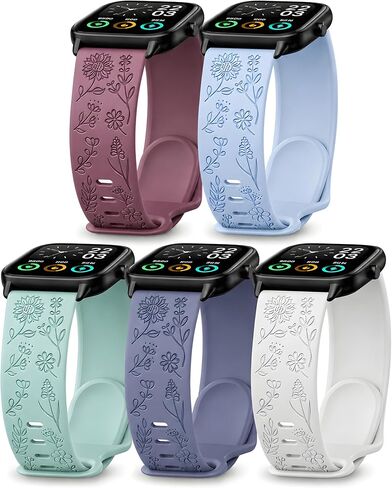 Sunnyson 5 Pack ID208 Plus Smart Watch Bands, 22mm Soft Silicone Sport Quick Released Replacement Strap Compatible with Fitpolo/Quican/Aeac/Tensky ID208 Plus Smartwatch Women Men in Saudi Arabia