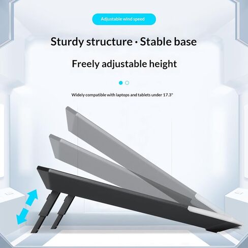 RGBs Touch Cooling Stand Foldable Adjustable Heights Silents Fan Portable for Gaming Laptops RGBs Laptop Stand Foldable Touch Cooling Pad Air Coolers in Kuwait