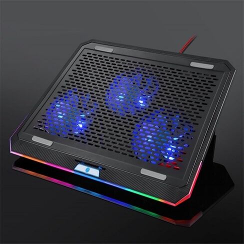 RGBs Touch Cooling Stand Foldable Adjustable Heights Silents Fan Portable for Gaming Laptops RGBs Laptop Stand Foldable Touch Cooling Pad Air Coolers in Kuwait