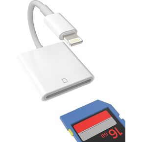Lightning SD Card Reader Adapter MFi Certified for iPhone 14 13 12 11 Pro Max Plus X XS XR SE 7 8 Data Transfer Cable Camera Photo Copy Backup Save Accessory for iPad mini Air 2 3 12.9 inch in Kuwait