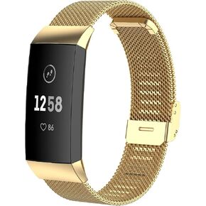 سوار معدني متوافق مع Fitbit Charge 4/ Charge 3/Charge 3 SE شبكة منسوجة من الفولاذ المقاوم للصدأ سوار معصم بديل in Kuwait