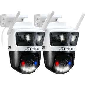 كاميرا مراقبة Defender AI 3K+ Guard ثلاثية العدسات WiFi 3 في 1، 360 درجة PTZ، اكتشاف الإنسان/المركبة بالذكاء الاصطناعي، التتبع التلقائي، تكبير 8X، أضواء ردع زرقاء/حمراء، إعداد 5 دقائق، تطبيق Guard (حزمة واحدة) in Saudi Arabia