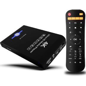 مشغل وسائط فائق الدقة 4K ومزود بمحرك أقراص ثابتة 2 في 1، لافتات رقمية، تشغيل مقاطع فيديو H.265/HEVC H.264/AVC MP4 MKV، وموسيقى MP3، وصور JPG، والتشغيل التلقائي والاستئناف، ويدعم محركات الأقراص الثابتة، وبطاقة USB/SD، و4k HDMI، وAV تناظري. in Kuwait