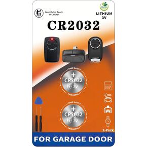 Garage Door Opener Battery - CR2032 Button Lithium 3V (Pack of 2) in Kuwait