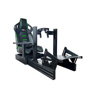 GTR Simulator GTA Revolution Racing Cockpit | جهاز Sim مميز مع مقعد خاص باللون الأسود/الأحمر | متوافق مع محرك الأقراص المباشر | حوامل عالمية لموزا، فاناتيك، لوجيتك، ثرستماستر | الإطار المعياري in Kuwait