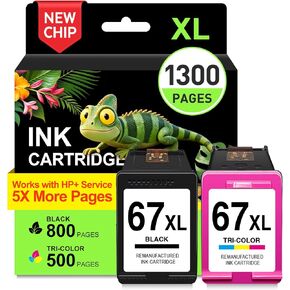 67XL Ink Cartridges Black/Color Combo pack for HP Ink 67 2800e 2842e in Kuwait