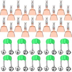 30 Pcs Fishing Bells Copper Iron Fishing Bells for Rods Green Fish Pole Catfish Bell Alert with Clamp Clip on Poles Catfishing Equipment Wind Resistant for Night Saltwater Ice Fish in Saudi Arabia