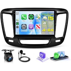 4 Core 4G+64G Android Car Stereo for Chrysler 200 200C 2015 2016 2017 with 9 inch 1280*720 Incell Touchscreen DSP/Wireless Carplay/Android Auto, Sellrich Radio Bluetooth 5.0 FM/RDS/EQ SWC Backup Cam in Kuwait