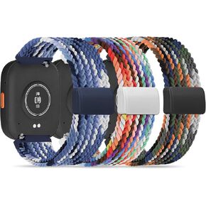 HSWAI 3 Pack Nylon Magnetic Braided Compatible with BIGGERFIVE Brave 2 Watch Band, Soft Stretchy Sport Strap Woven Loop Elastic Nylon Wristbands for for Brave BW01/BW02 in Kuwait