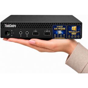 Lenovo ThinkCentre Mini Desktop Computer with AMD Processor & Graphics, 8GB DDR4 RAM, 256GB SSD, Windows 11, Wi-Fi, Bluetooth, 2X DisplayPort, RJ-45 Port, USB, for Daily Work, Wired Keyboard & Mouse in Kuwait