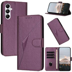 for Samsung Galaxy S25 FE 5G Wallet Case 6.7-Inch, PU Leather Magnetic Flip Cover with Card Holder, Kickstand Shockproof Protective Phone Case for Galaxy S25 FE 5G, Purple in Kuwait