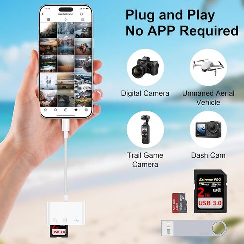 USB C SD Card Reader for iPhone 17 16 15 Pro Max USB 3 Port in Kuwait