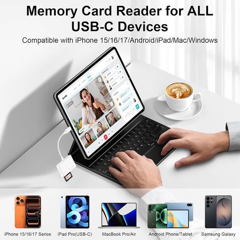 USB C SD Card Reader for iPhone 17 16 15 Pro Max USB 3 Port in Kuwait