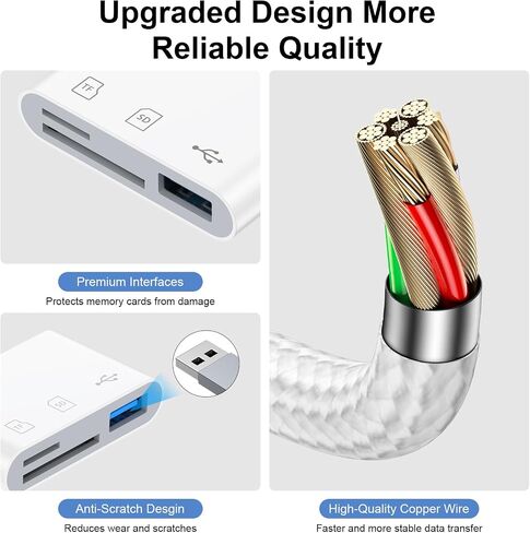 USB C SD Card Reader for iPhone 17 16 15 Pro Max USB 3 Port in Kuwait