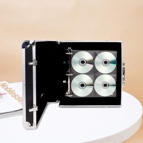 Vaultz CD Insert Pages, 3 Hole Punched, 10 x 10.875 Inches, 8 CDs/Page, 50 Pages/Pack, Black (VZ01415) in Kuwait