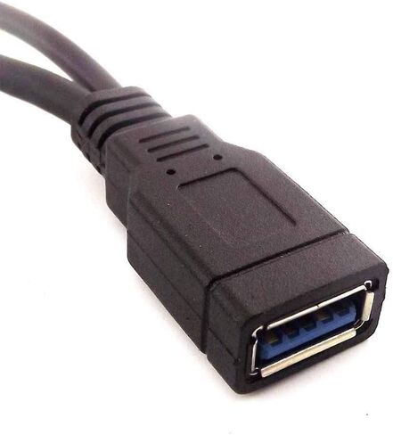 SANOXY Cable Adapter. USB 3.0 Y Splitter Cable, 30CM/1ft USB 3.0 Type A Female to Dual USB Male 1 to 2 Sync Data Charging Converter Y Extension Cable Cord Y-Cable (1 FT) in Kuwait