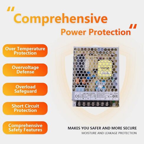 SBJ LRS-100-5 90W 5V 18A Enclosed Switching Power Supply, 85-264VAC Input for Industrial & Home Appliance in Kuwait