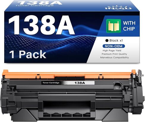 138A Black Laserjet Toner Cartridge Compatible Replacement for HP 138A Black Toner W1380A 138X W1380X to Use with HP Laserjet Pro MFP 3101fdw Toner, Pro 3001dw 3001fdw Printer (2-Pack, with Chip) in Kuwait