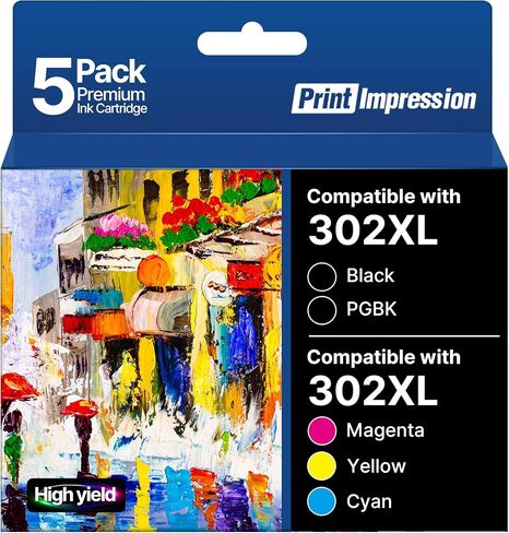 Remanufactured for Epson 302XL Ink Cartridge Combo Pack Compatible with 302 in Kuwait