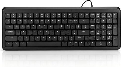 Guiheng Wired Computer Keyboard, Plug Play USB, Large Number Pad, LED Indicators，Ergonomic, Anti-Wear Letters Full Size Keyboard,for Windows Mac PC Laptop-Black in Saudi Arabia
