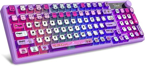 E-YOOSO 96% Wireless Mechanical Keyboard Creamy with Screen & Knob, Purple in Kuwait
