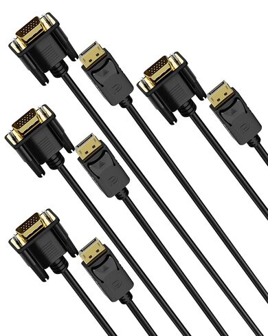 Display Port to VGA Cable 6FT, DP to VGA Adapter Male to Male in Kuwait