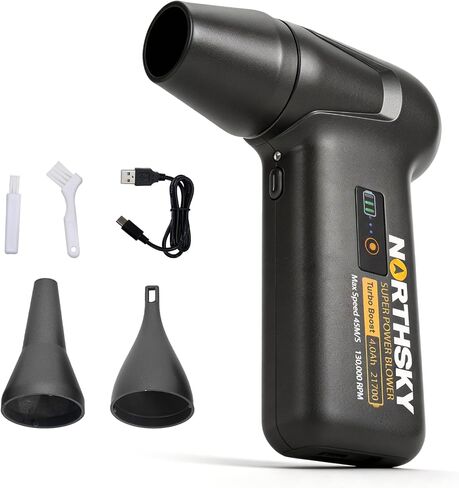 NORTHSKY Compressed Air Duster, Rechargeable Cordless Air Duster with 130000RPM Motor & LED Display, 3-Speed Electric Keyboard Cleaner for PC, Computer, Laptop, Camera & Car Cleaning in Saudi Arabia