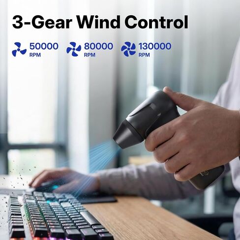 NORTHSKY Compressed Air Duster, Rechargeable Cordless Air Duster with 130000RPM Motor & LED Display, 3-Speed Electric Keyboard Cleaner for PC, Computer, Laptop, Camera & Car Cleaning in Saudi Arabia