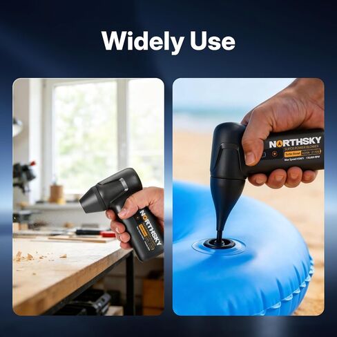 NORTHSKY Compressed Air Duster, Rechargeable Cordless Air Duster with 130000RPM Motor & LED Display, 3-Speed Electric Keyboard Cleaner for PC, Computer, Laptop, Camera & Car Cleaning in Saudi Arabia