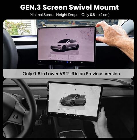 2026 Screen Swivel Mount for Model Y Juniper & Model 3 Highland Original Screen Center Console Navigation 4 Way Rotation Adjustment Screen Rotating Holder (Maximally Maintains Original Height) in Saudi Arabia