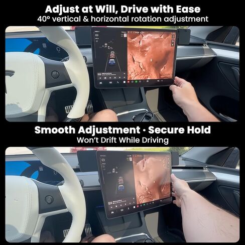 2026 Screen Swivel Mount for Model Y Juniper & Model 3 Highland Original Screen Center Console Navigation 4 Way Rotation Adjustment Screen Rotating Holder (Maximally Maintains Original Height) in Saudi Arabia