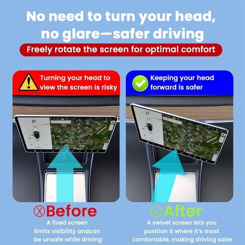 2026 Screen Swivel Mount for Model Y Juniper & Model 3 Highland Original Screen Center Console Navigation 4 Way Rotation Adjustment Screen Rotating Holder (Maximally Maintains Original Height) in Saudi Arabia