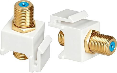 RG6 Coaxial Keystone Jack Insert Coupler 2 Pack, 3GHz F-Type Coax Keystone Jack Female to Female Gold-Plated Extender Connector for Cable TV, Satellite, Antenna Keystone Wall Plate & Patch Panel in Kuwait