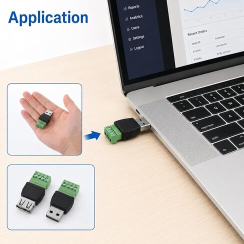 4-Pack Solderless USB 2.0 Type A Male/Female to 4 Pin Screw Terminal Block in Saudi Arabia
