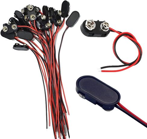60 Pack 9V Battery Connector, 9 Volt Battery Connectors with Wires in Kuwait