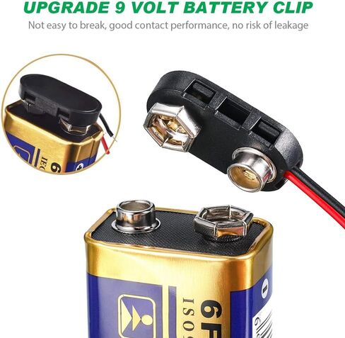 60 Pack 9V Battery Connector, 9 Volt Battery Connectors with Wires in Kuwait