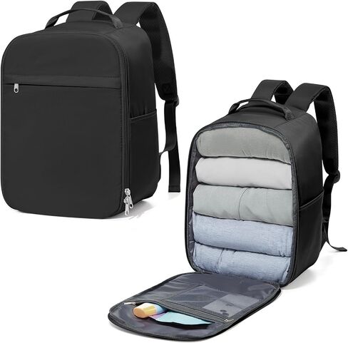 Airlines Approved Personal ltem Travel Bag,Carry on Backpack Large Travel Backpack 18x14x8 Weekender Bag for Men and Women,Water Resistant Lightweight Daypack for Flight 32L,Black in Saudi Arabia