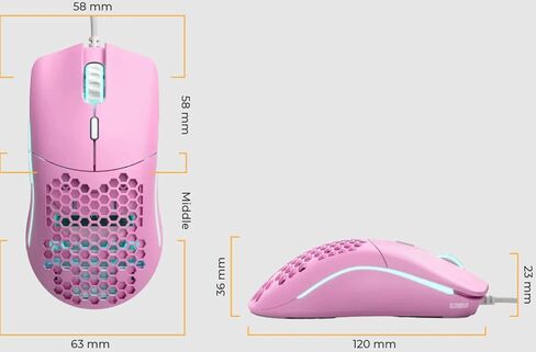 Glorious Gaming Mouse - Model O Minus, 58g Ultra-Light Honeycomb Mouse, Limited Edition Matte Pink - USB Gaming Mouse in Kuwait