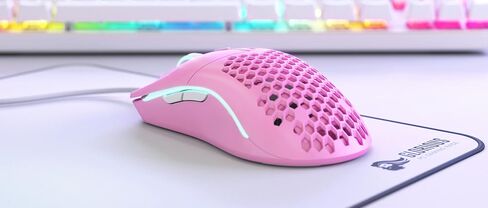Glorious Gaming Mouse - Model O Minus, 58g Ultra-Light Honeycomb Mouse, Limited Edition Matte Pink - USB Gaming Mouse in Kuwait