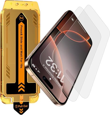 Esanik 2 Pack Matte Glass Screen Protector for iPhone 16 Pro, [Auto-alignment, auto-dust removal], Anti-Glare & Anti-Fingerprint,Anti-Reflection,Bubble Free, Smooth as Silk, 9H Glass Screen Cover in Kuwait