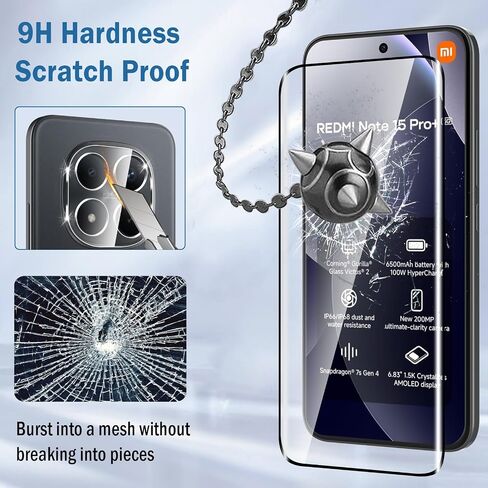 2+2 Pack 3D Screen Protector for Xiaomi Redmi Note 15 Pro+ 5G / Note 15 Pro Plus 5G/Xiaomi Poco M8 Pro with Camera Lens Protector, 9H Tempered Glass Film,HD Clear Scratch Resistant,Bubble-Free in Saudi Arabia