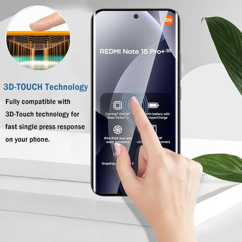 2+2 Pack 3D Screen Protector for Xiaomi Redmi Note 15 Pro+ 5G / Note 15 Pro Plus 5G/Xiaomi Poco M8 Pro with Camera Lens Protector, 9H Tempered Glass Film,HD Clear Scratch Resistant,Bubble-Free in Saudi Arabia