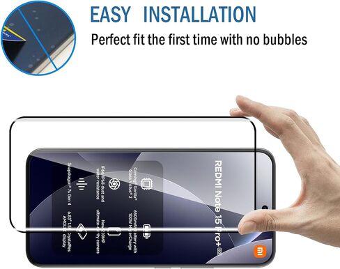 2+2 Pack 3D Screen Protector for Xiaomi Redmi Note 15 Pro+ 5G / Note 15 Pro Plus 5G/Xiaomi Poco M8 Pro with Camera Lens Protector, 9H Tempered Glass Film,HD Clear Scratch Resistant,Bubble-Free in Saudi Arabia