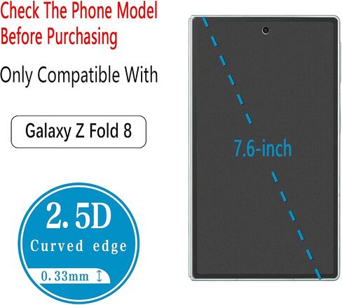 2 Pack Matte Privacy Screen Protector for Samsung Galaxy Z Fold 8 in Kuwait
