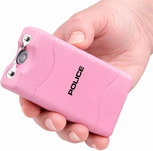 POLICE Stun Gun 800 Mini Rechargeable LED Flashlight for Self Defense Pink in Kuwait