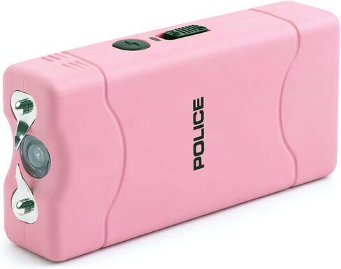 POLICE Stun Gun 800 Mini Rechargeable LED Flashlight for Self Defense Pink in Kuwait