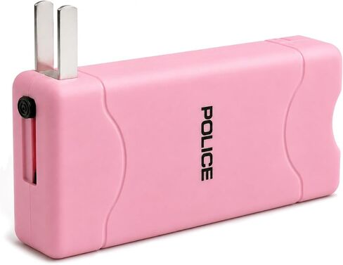 POLICE Stun Gun 800 Mini Rechargeable LED Flashlight for Self Defense Pink in Kuwait