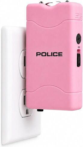 POLICE Stun Gun 800 Mini Rechargeable LED Flashlight for Self Defense Pink in Kuwait