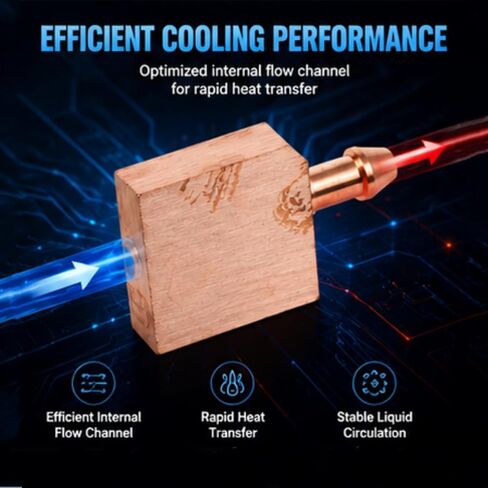 Copper Water Cooling Block TT4040B, 40 x 40 x 10 mm Pure Copper Water Cooling Heatsink for CPU GPU Laser Industrial Liquid Cooling in Kuwait