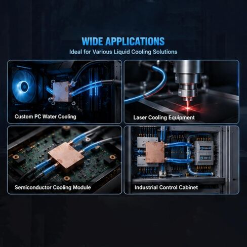 Copper Water Cooling Block TT4040B, 40 x 40 x 10 mm Pure Copper Water Cooling Heatsink for CPU GPU Laser Industrial Liquid Cooling in Kuwait